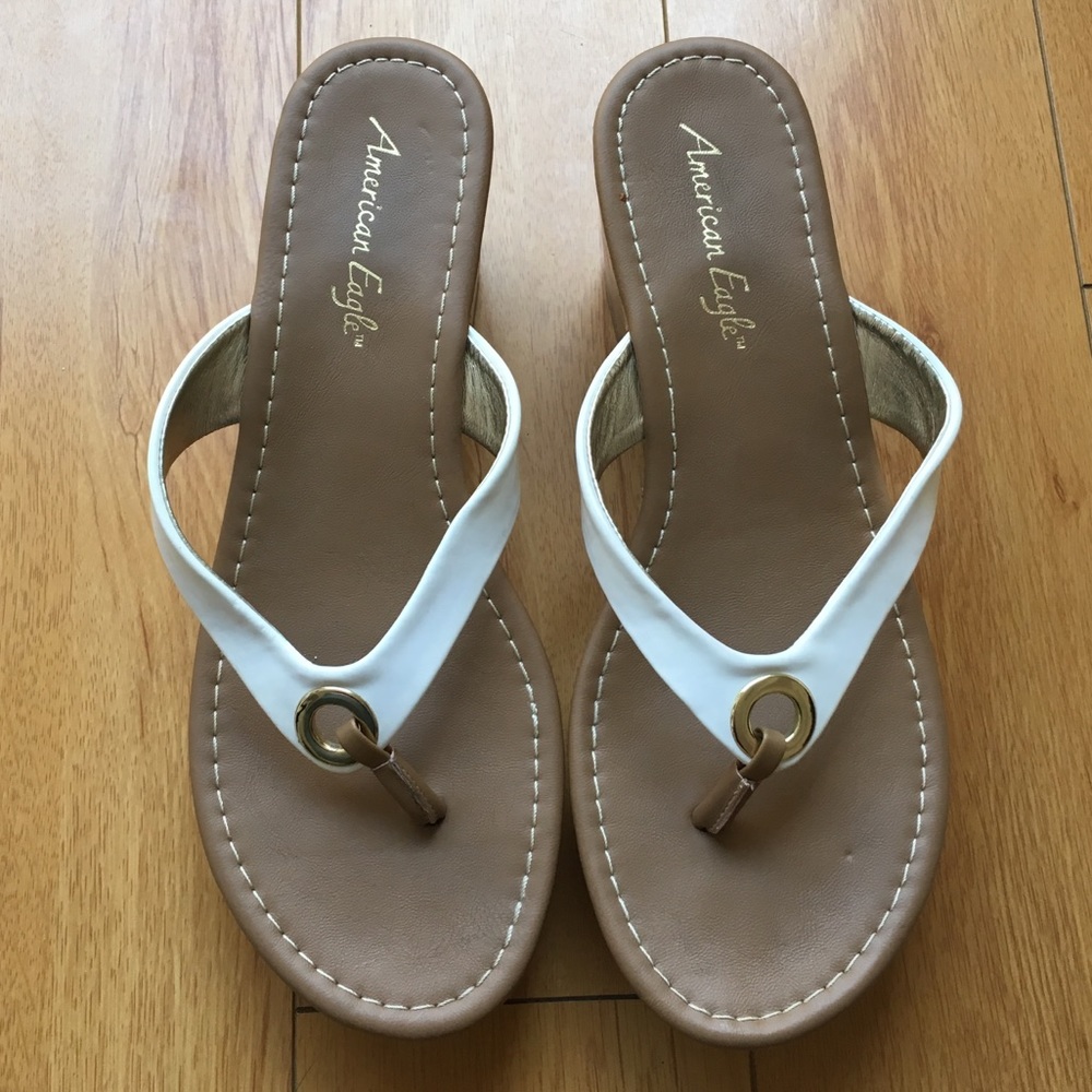 Wedge Cork Sandals White Sz 9